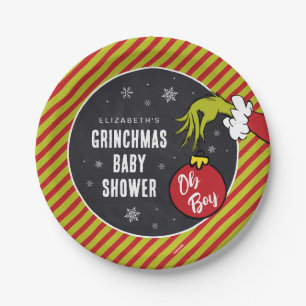 Plato De Papel Dr. Seuss   Oh Boy Grinch Placas de papel Baby Sho