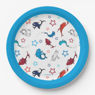 Plato De Papel Dr. Seuss Patrón de estrellas de un pez dos pece