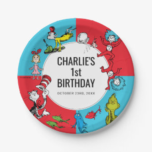 Plato De Papel Dr. Seuss - Personajes Cumpleaños de niños