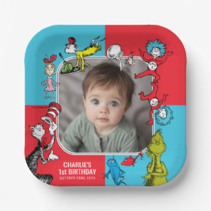 Plato De Papel Dr. Seuss - Personajes Cumpleaños de niños