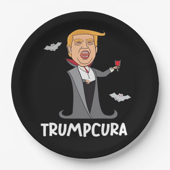 Plato De Papel Drácula de Halloween (Anverso)