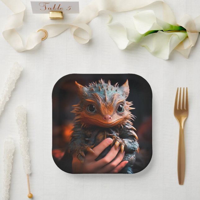 Plato De Papel Dragon Baby (Boda)