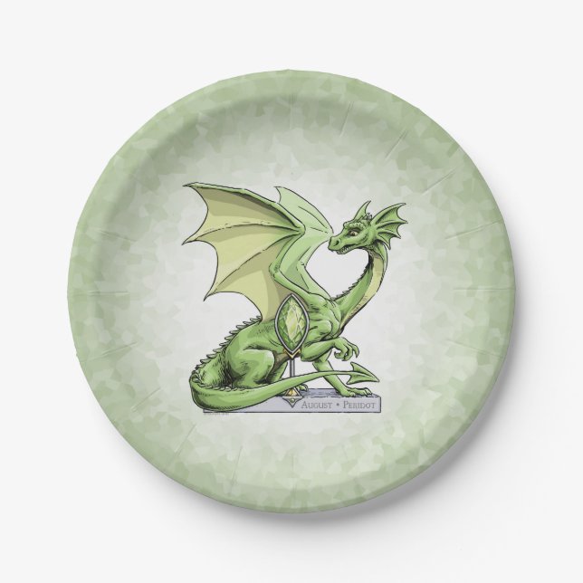 Plato De Papel Dragón Birthstone de Agosto: Peridot (Anverso)