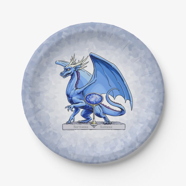 Plato De Papel Dragón Birthstone de septiembre: Sapphire (Anverso)