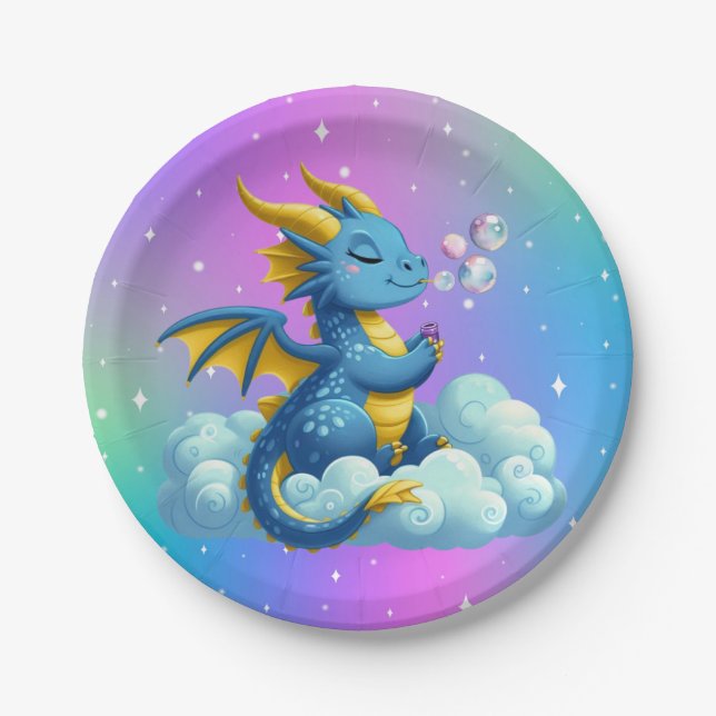 Plato De Papel Dragón Cuto/Whimsical (Anverso)