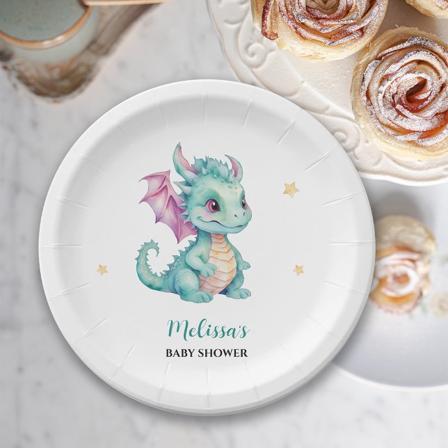 Plato De Papel Dragón de bebé (Subido por el creador)