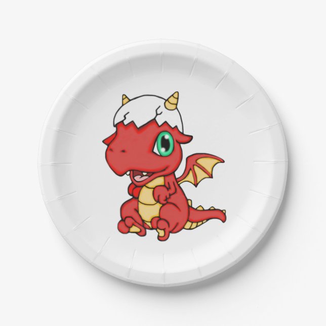 Plato De Papel Dragón de bebé (Anverso)
