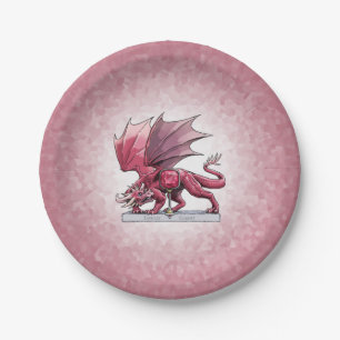 Plato De Papel Dragón de Birthstone de enero: Granate