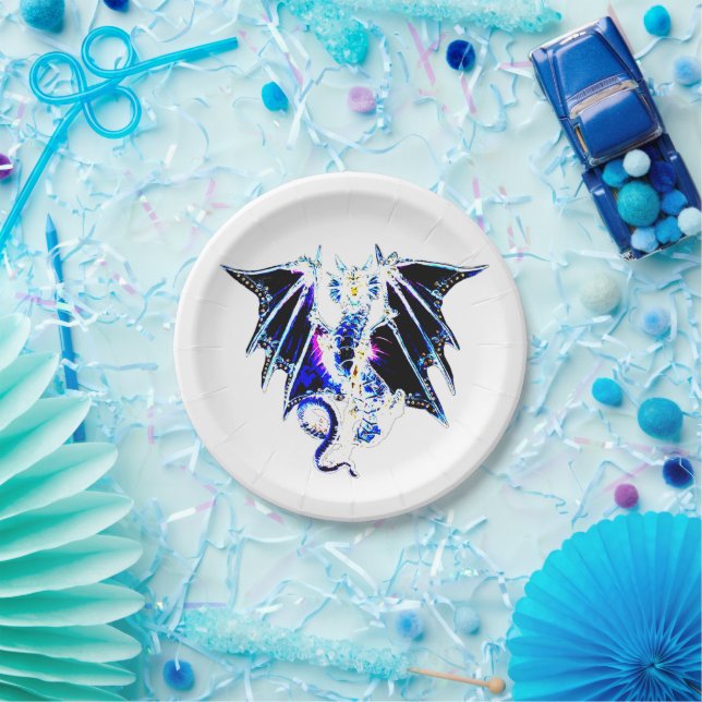 Plato De Papel Dragón de la bestia del mar (Fiesta)
