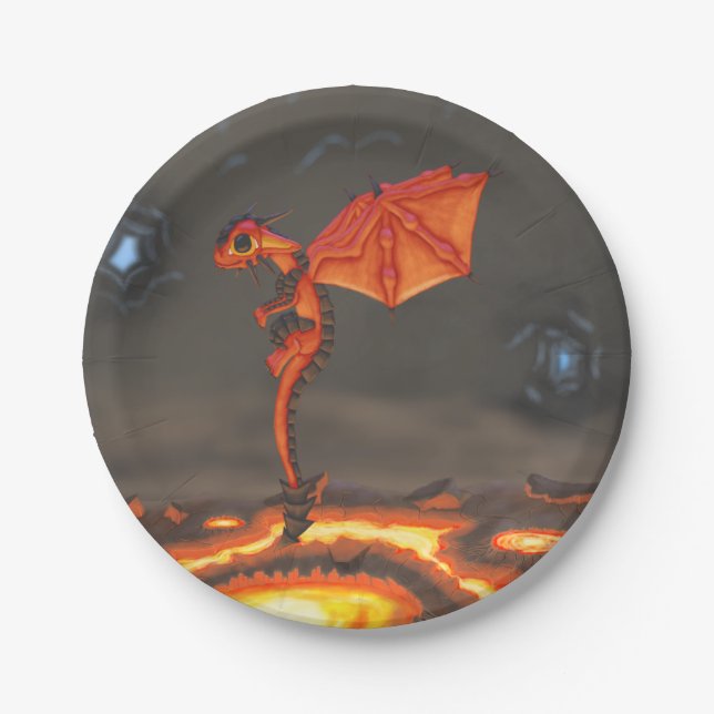 Plato De Papel Dragón de la lava (Anverso)