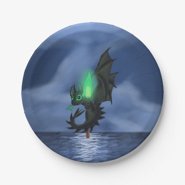 Plato De Papel Dragón de la noche (Anverso)