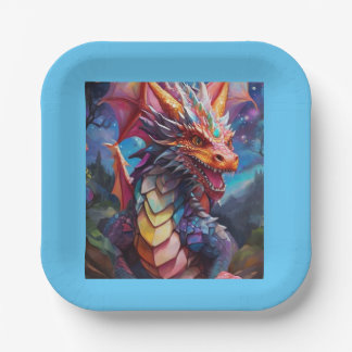 Plato De Papel Dragón deslumbrante