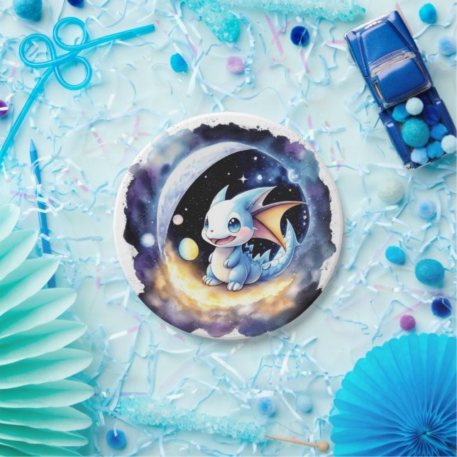 Plato De Papel Dragon Dreams: Baby Shower se une (Fiesta)