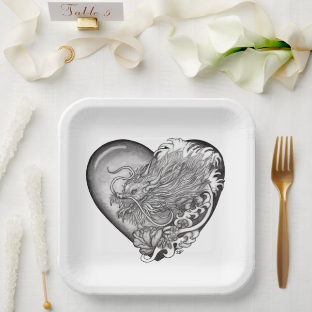 Plato De Papel Dragon Heart (Boda)