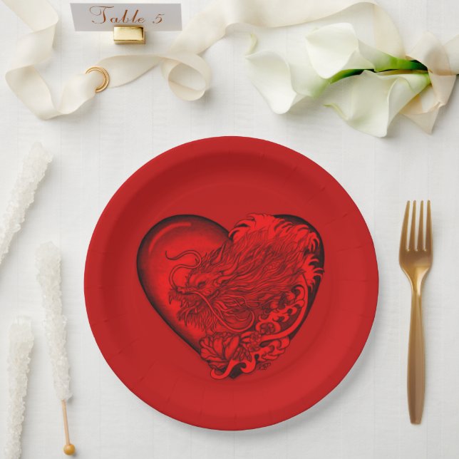 Plato De Papel Dragon Heart (Boda)