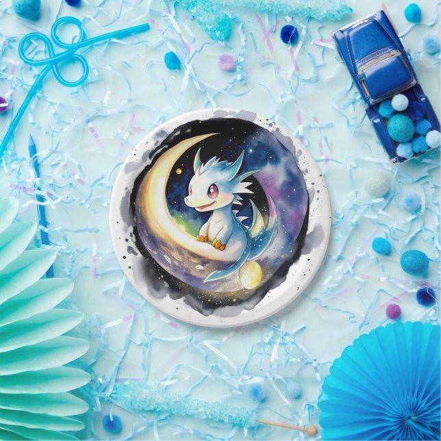 Plato De Papel Dragon Magic Baby Shower (Fiesta)