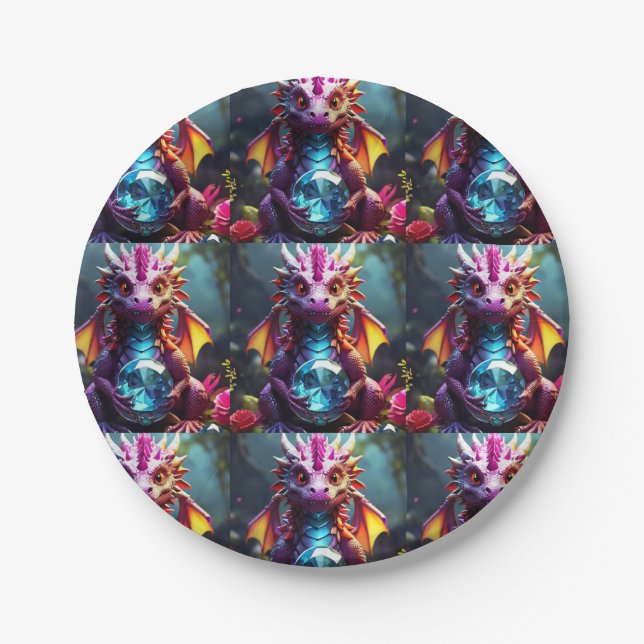 Plato De Papel Dragón Real (Anverso)