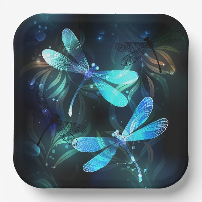 Plato De Papel Dragonflies (Anverso)