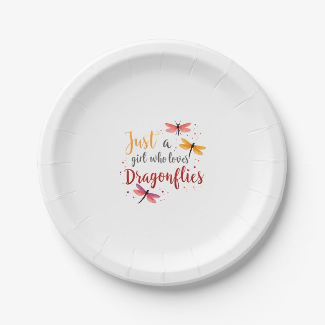 Plato De Papel Dragonflies Animals Women Gift Idea Dragonfly (3) (Anverso)