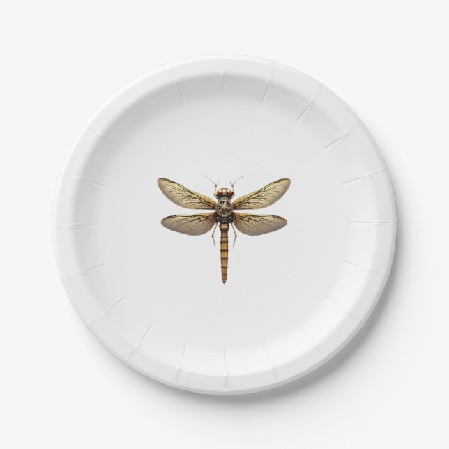 Plato De Papel Dragonfly Animal Art Graphic Dragonfly (Anverso)