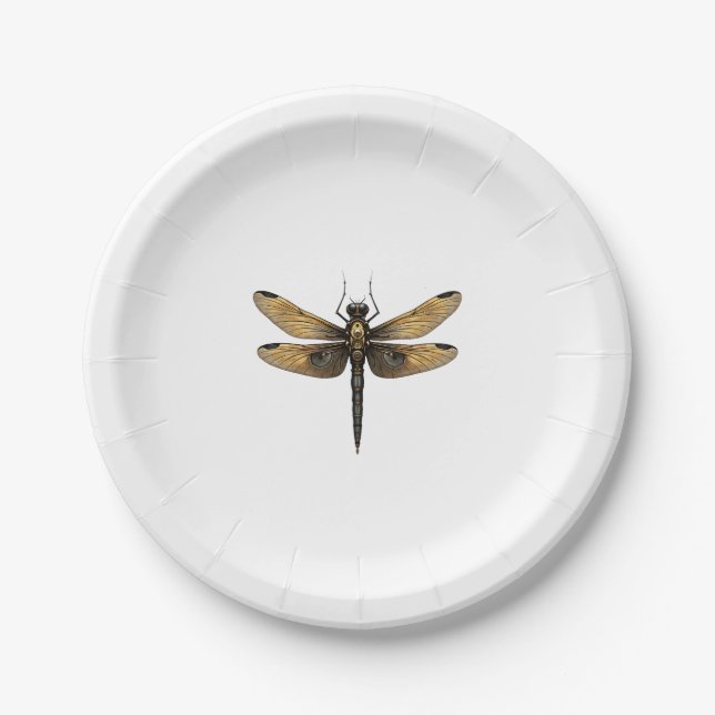Plato De Papel Dragonfly Animal Art Graphic Dragonfly (1) (Anverso)