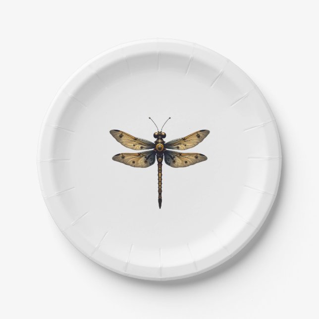Plato De Papel Dragonfly Animal Art Graphic Dragonfly (3) (Anverso)