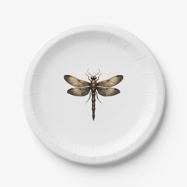 Plato De Papel Dragonfly Animal Art Graphic Dragonfly (4) (Anverso)