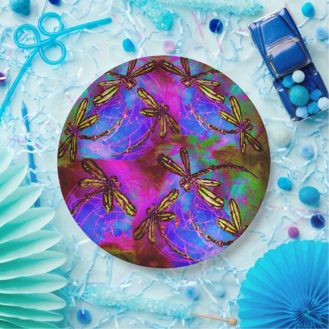 Plato De Papel Dragonfly Hippy Flit (Fiesta)