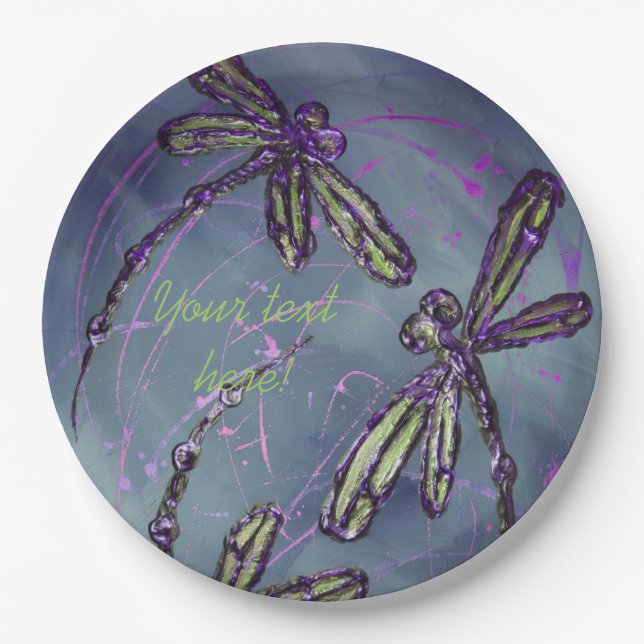 Plato De Papel Dragonfly Purple Night Flit (Anverso)