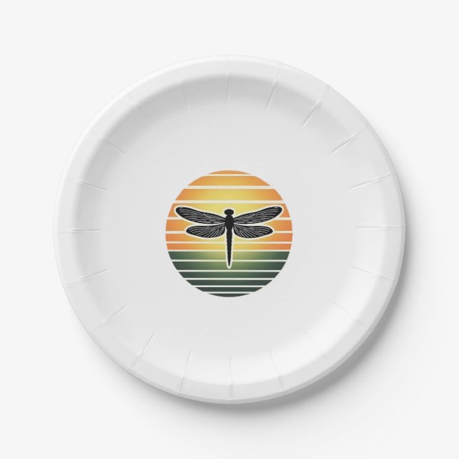 Plato De Papel Dragonfly Retro (3) (Anverso)