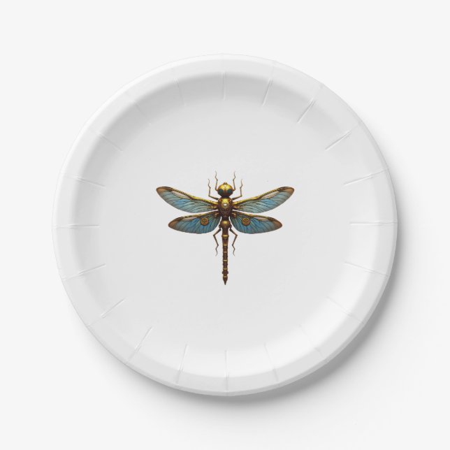 Plato De Papel Dragonfly Steam Punk Insect Art Engineer Steampunk (Anverso)