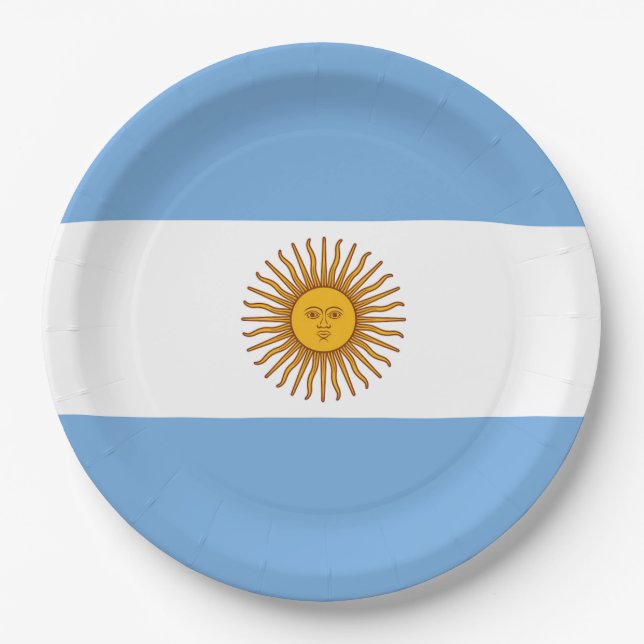 Plato De Papel Drapeau Argentine (Anverso)