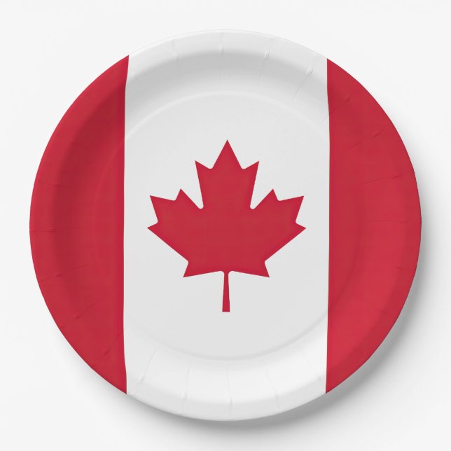 Plato De Papel Drapeau Canada (Anverso)