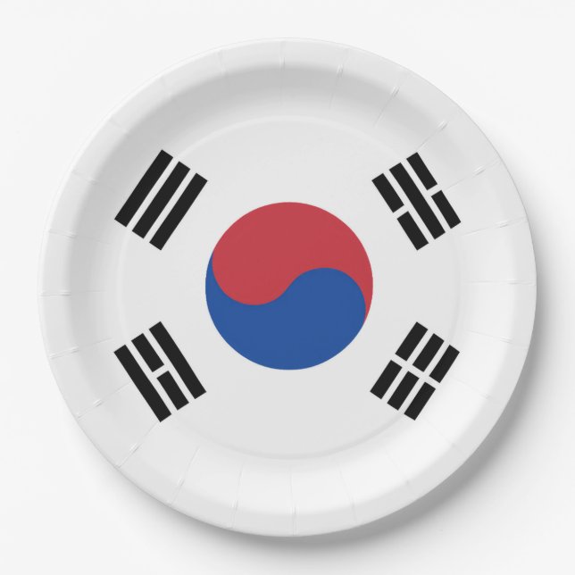 Plato De Papel Drapeau Corée du Sud (Anverso)