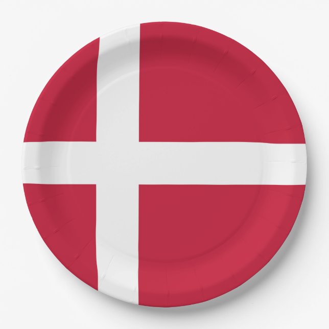 Plato De Papel Drapeau Danemark  (Anverso)