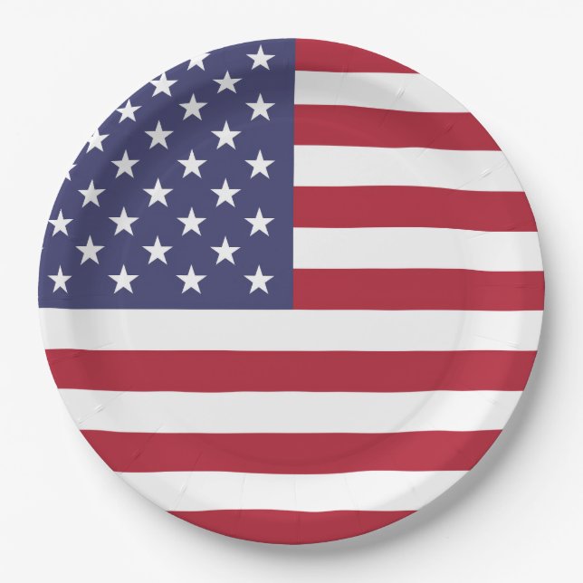 Plato De Papel Drapeau États-Unis (Anverso)