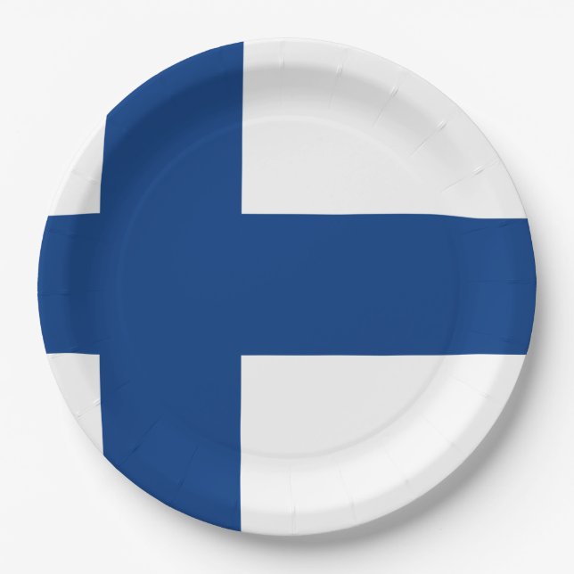 Plato De Papel Drapeau Finlande (Anverso)