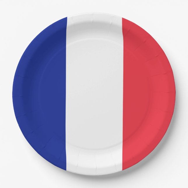 Plato De Papel Drapeau France Tricolore (Anverso)