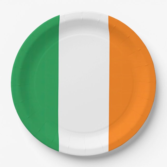 Plato De Papel Drapeau Irlande Tricolore (Anverso)