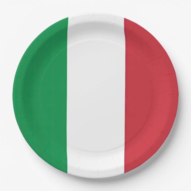 Plato De Papel Drapeau Italie Tricolore (Anverso)