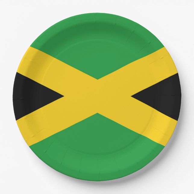 Plato De Papel Drapeau Jamaïque  (Anverso)