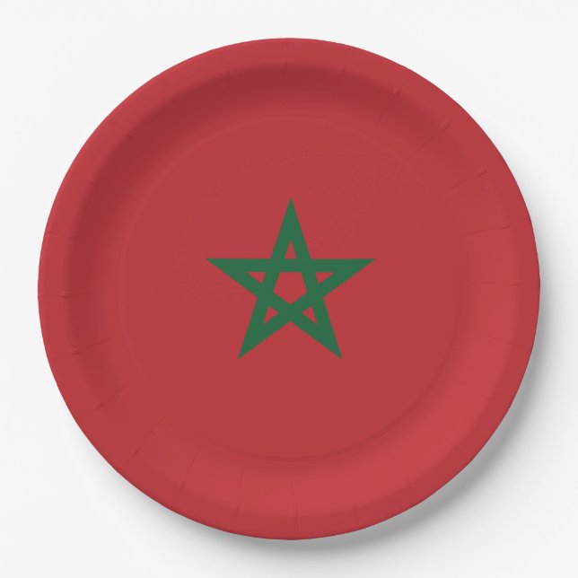 Plato De Papel Drapeau Maroc (Anverso)