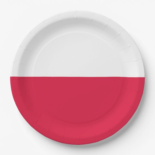 Plato De Papel Drapeau Pologne (Anverso)