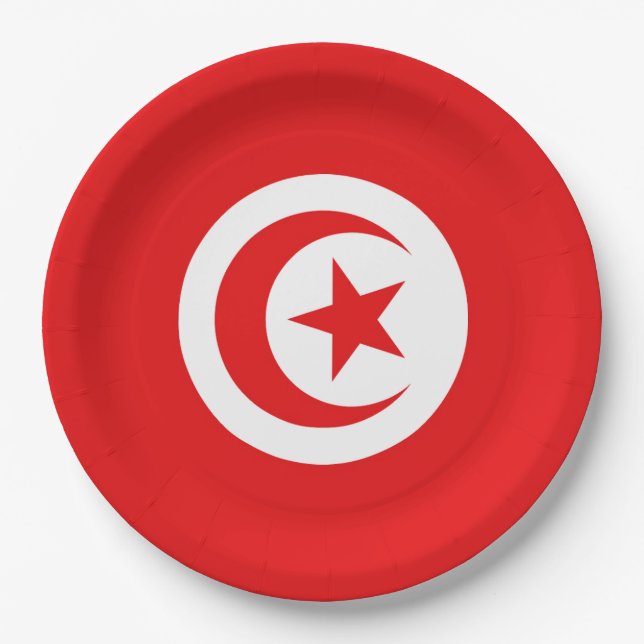 Plato De Papel Drapeau Tunisie (Anverso)