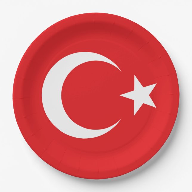 Plato De Papel Drapeau Turquie (Anverso)