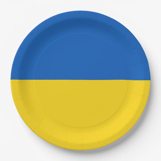 Plato De Papel Drapeau Ukraine (Anverso)