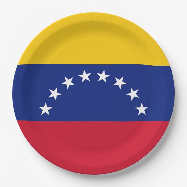 Plato De Papel Drapeau Venezuela (Anverso)