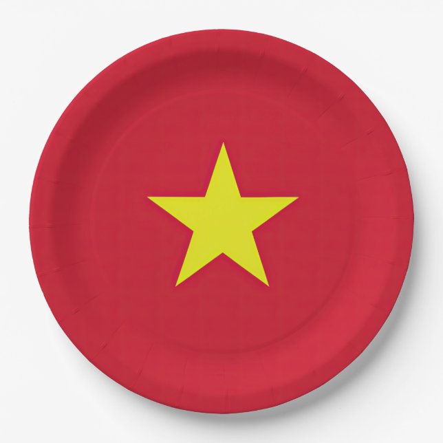 Plato De Papel Drapeau Vietnam (Anverso)