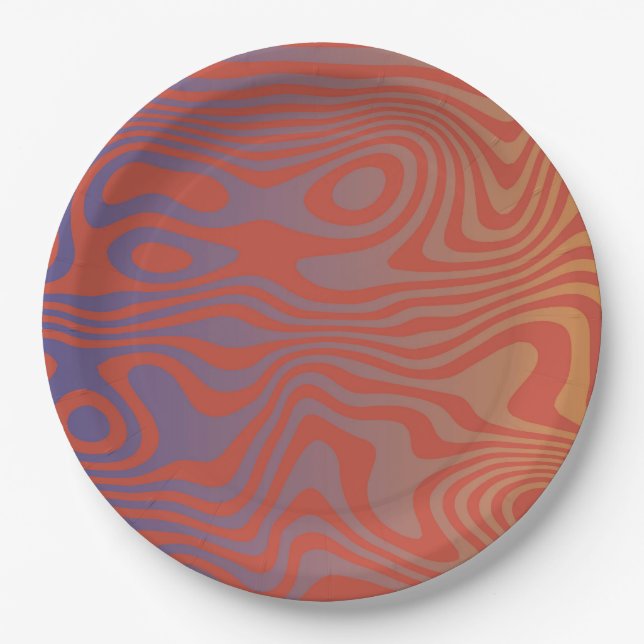 Plato De Papel Dream Flow l Abstract Trippy Pattern - No. 01 (Anverso)