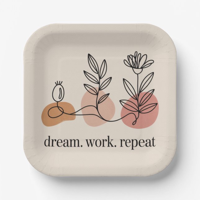 Plato De Papel Dream. Work. Repeat (Anverso)